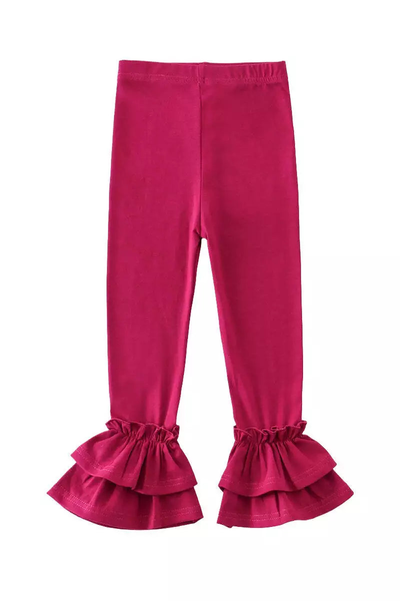 Plum Ruffle Double Layered Pants