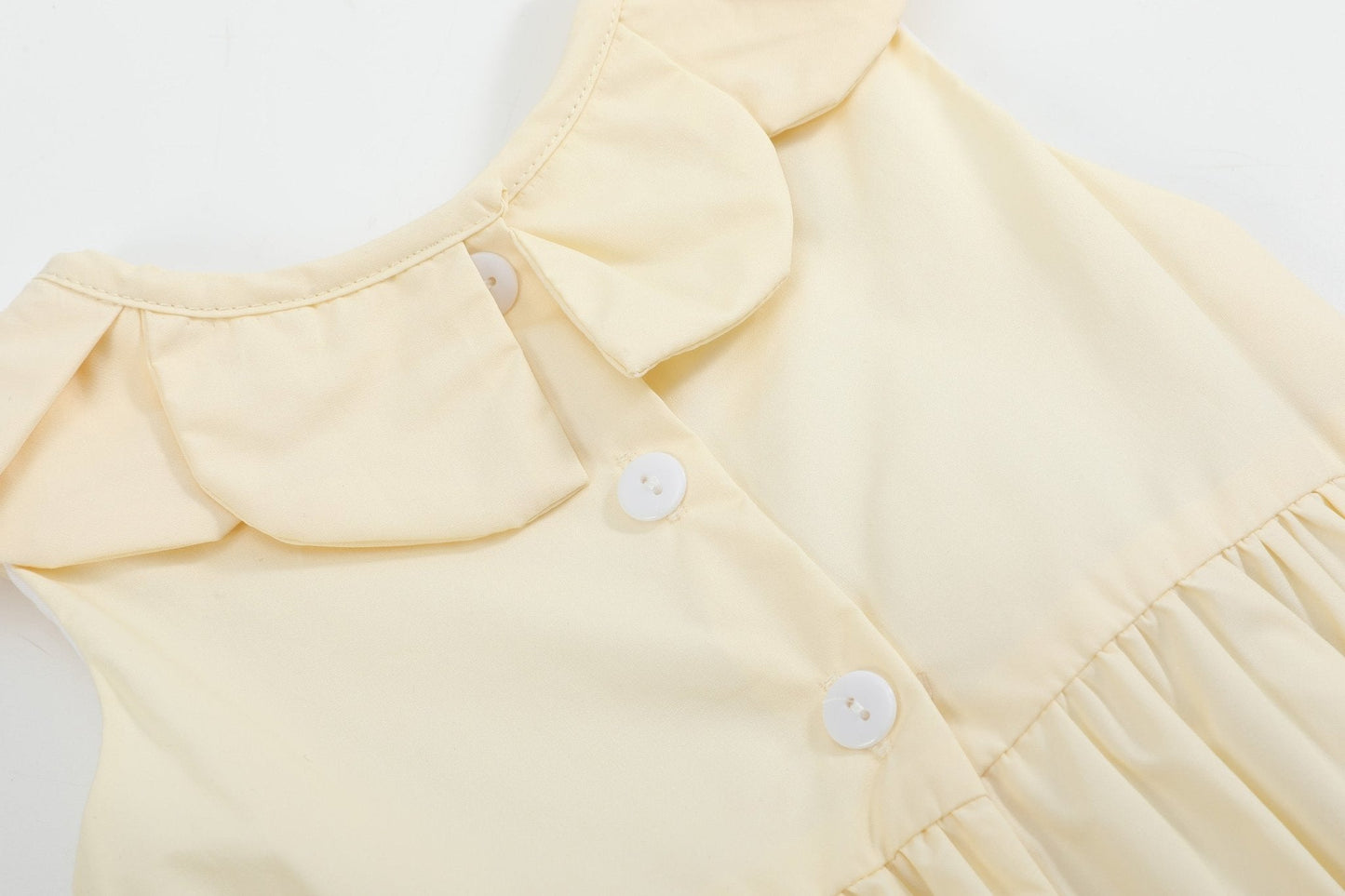 Lil Cactus Yellow Petal Collar Smocked Bubble Romper